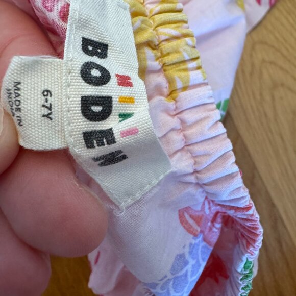 Mini Boden Girls' Printed Pull-On Holiday Dress - Pink Pineapples, Size 6-7 - Picture 4 of 4